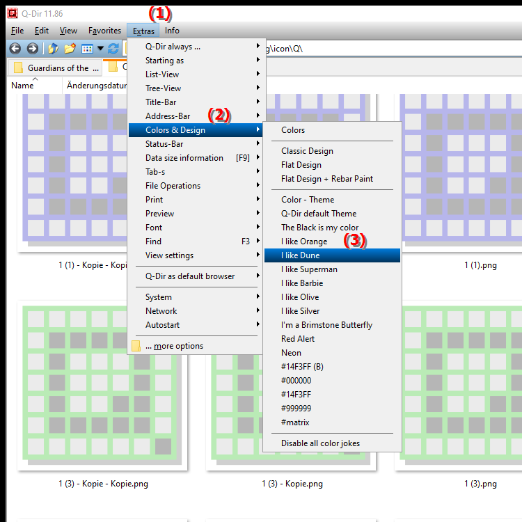 What color is used when selecting  I like the desert” in File Explorer
